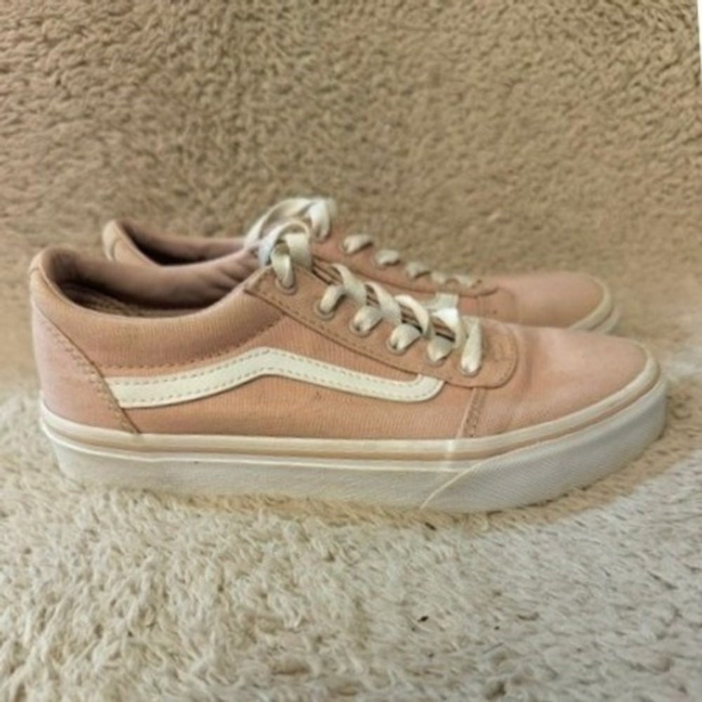 Vans Old Skool Kids Peach Pink Canvas Suede Low Top Sneakers Size 2.0 US Missy